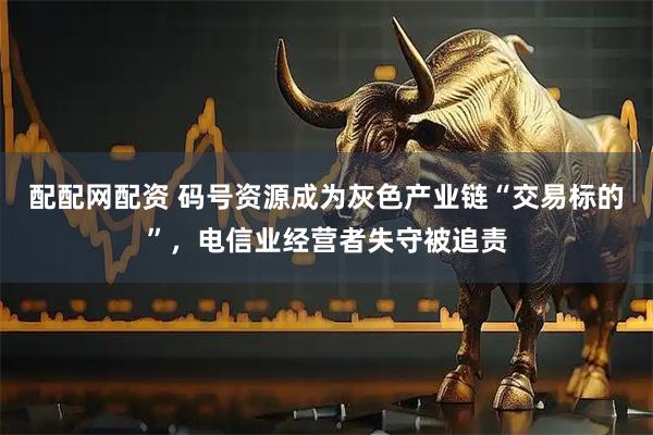 配配网配资 码号资源成为灰色产业链“交易标的”，电信业经营者失守被追责