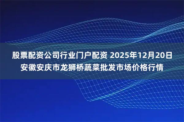股票配资公司行业门户配资 2025年12月20日安徽安庆市龙狮桥蔬菜批发市场价格行情